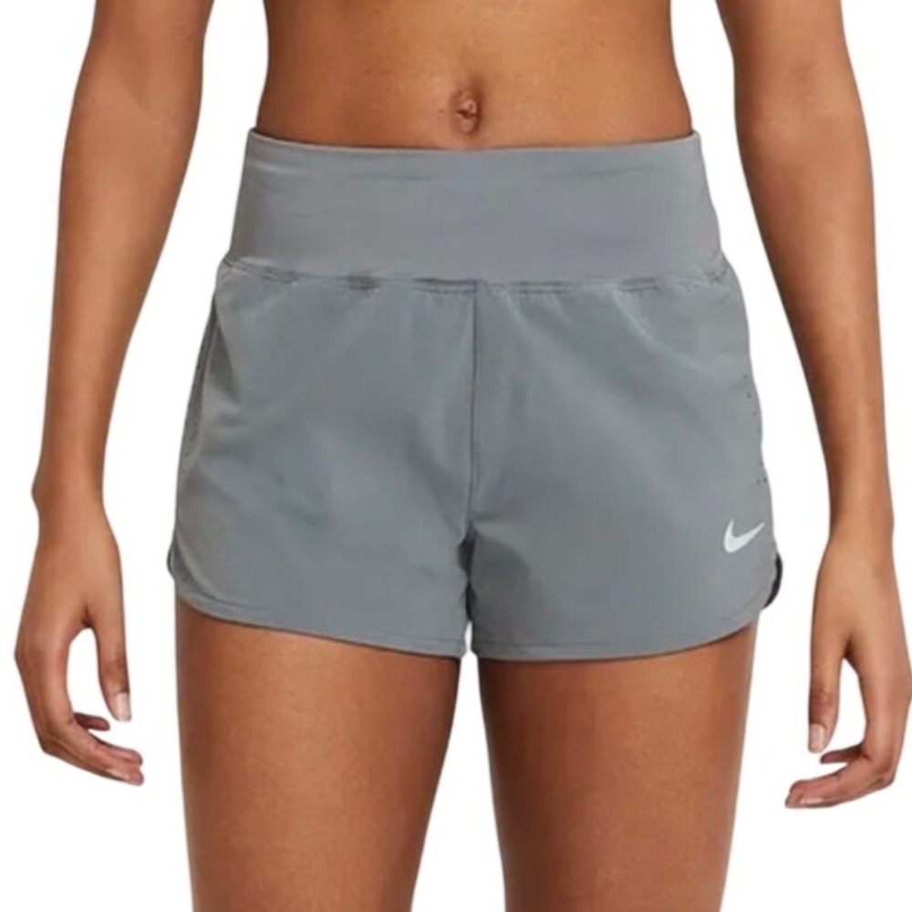 Nike Dri-FIT Womens Running Shorts Gray Wide Waistband Small CZ9570-084